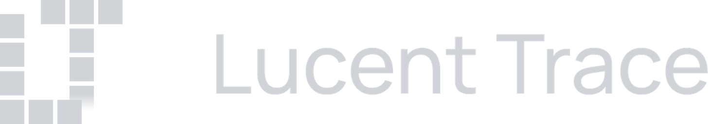 Lucent Trace symbol and text in light gray.